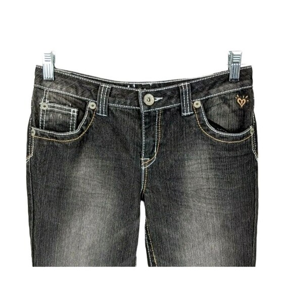 JUSTICE Jeans Simply Low Jeans Girls Size 14 reg Black Denim Straight Leg - Picture 3 of 9